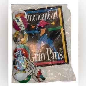 VTG American Girl Grin Pins 1994 Sealed Bag 10 pin package collection Rare Find